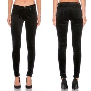 AG Adriano Goldschmied Velvet The Legging Super Skinny Black Size 28